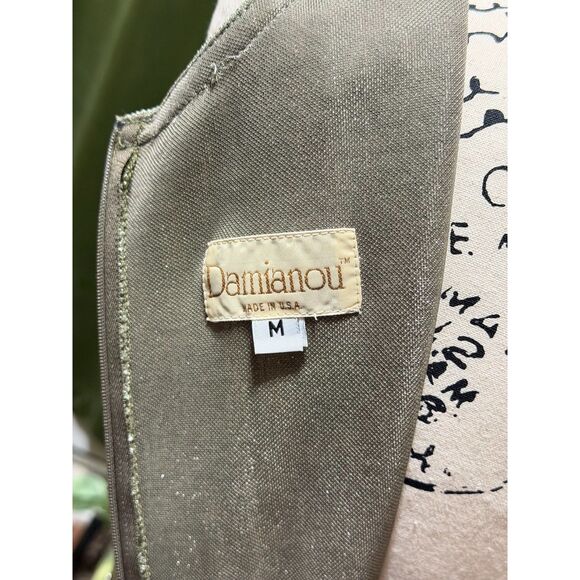 Vintage Damainou Metallic Knit Evening Set – Maxi Dress & Jacket Sage Silver, M - Picture 10 of 10